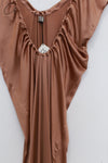 BASERANGE 24 Autumn/Winter Satin Dress Portugal BAS-DRMAX-SS-WI24-ZONG Emerald Brown